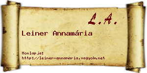Leiner Annamária névjegykártya
